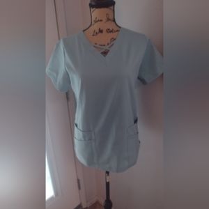 Light blue jogger scrub set